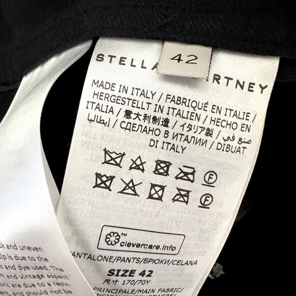 STELLA MCCARTNEY Women's M 42 Cargo Vegan Leather Wide Leg Luxury Pants Workwear - Picture 8 of 9